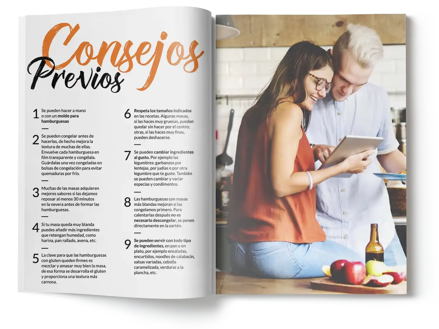 Interior of vegetarian recipe booklet